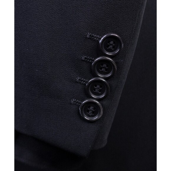 BOSS Hugo Boss Men 3 Button Blazer 40R Wool Solid Black Coat Jacket Blazer EUC - Picture 7 of 14